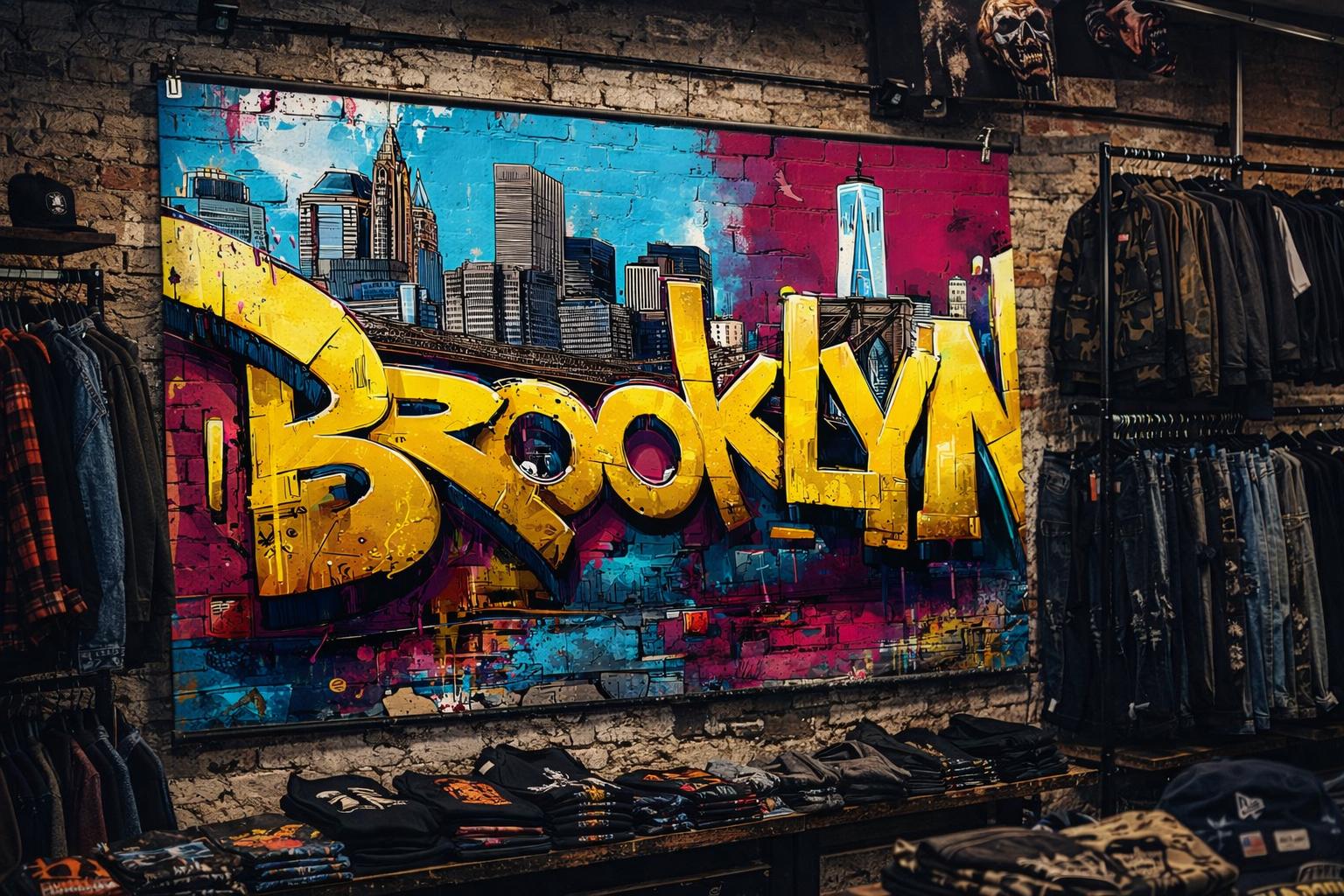 Brooklyn Graffiti Art Print – Bold Yellow Street Art Lettering