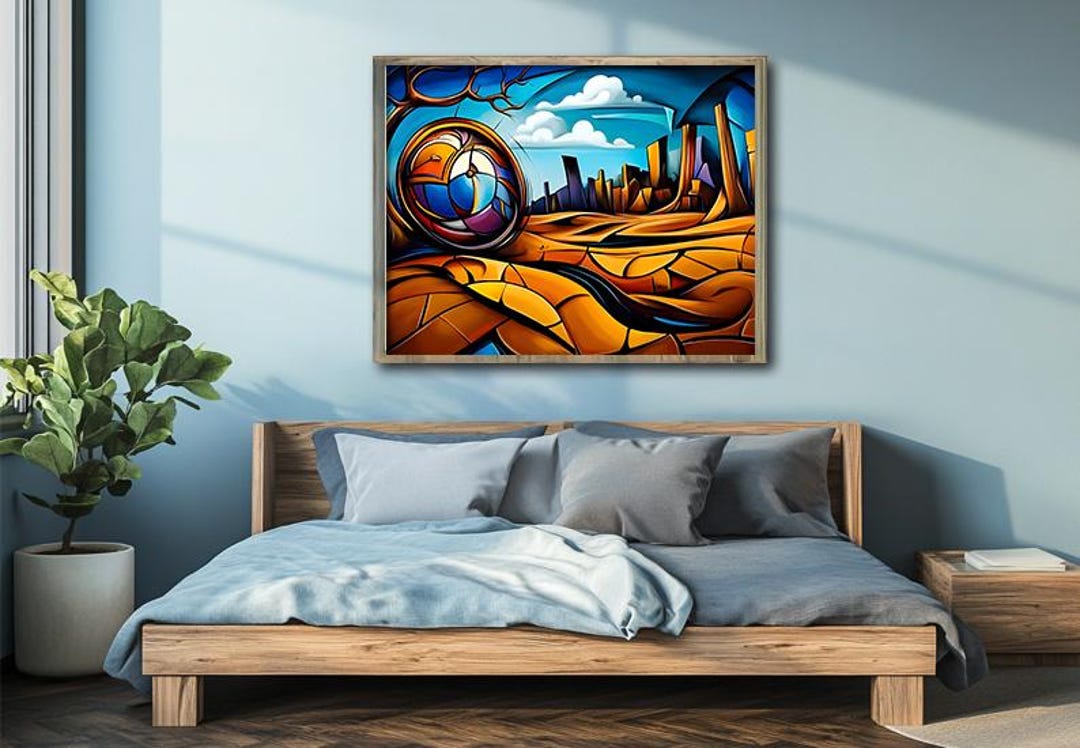 Surreal Melting Clocks Art Print – Dreamlike Landscape Inspired by Dalí ...
