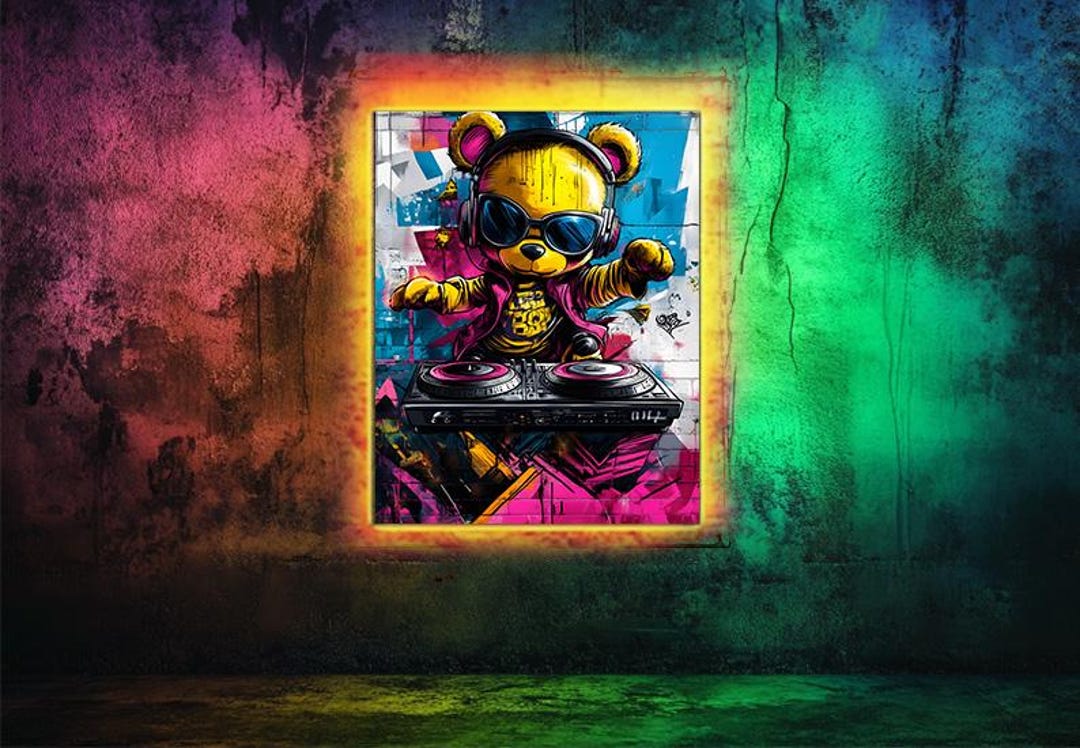 DJ Bear Street Art – Urban Graffiti Digital Print – Instant Download - Etsy