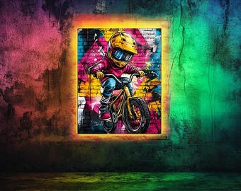 BMX Street Art Poster – Cool Boy on a Bike | Urban Graffiti Style