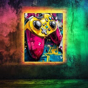 Gaming Controller Street Art – Digital Graffiti Print – Instant Download