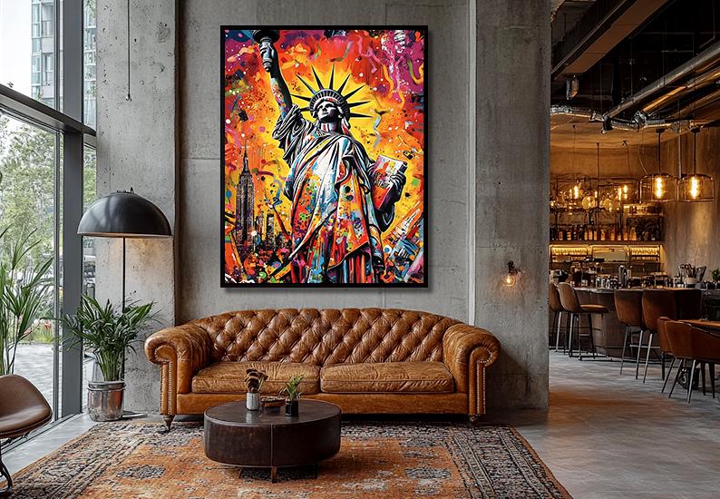 Statue of Liberty Street Art Poster – Bold NYC Graffiti Style With