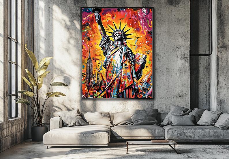 Statue of Liberty Street Art Poster – Bold NYC Graffiti Style With