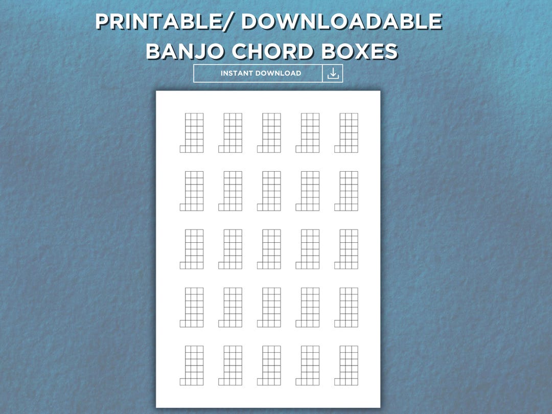 Printable Blank Banjo Chord Chart | A4 & US Letter Sizes | Banjo ...
