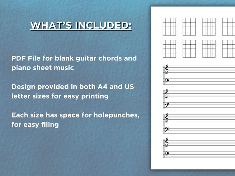 Songwriting Paper.pdf Blank Guitar Chords & Piano Sheet Music: Songwriting Paper (PDF) - Etsy