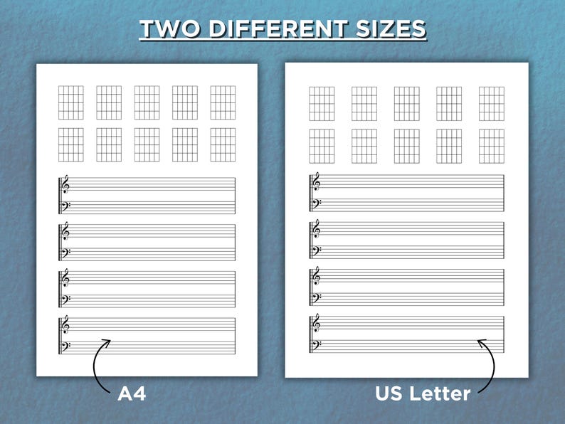 Songwriting Paper.pdf Blank Guitar Chords & Piano Sheet Music: Songwriting Paper (PDF) - Etsy