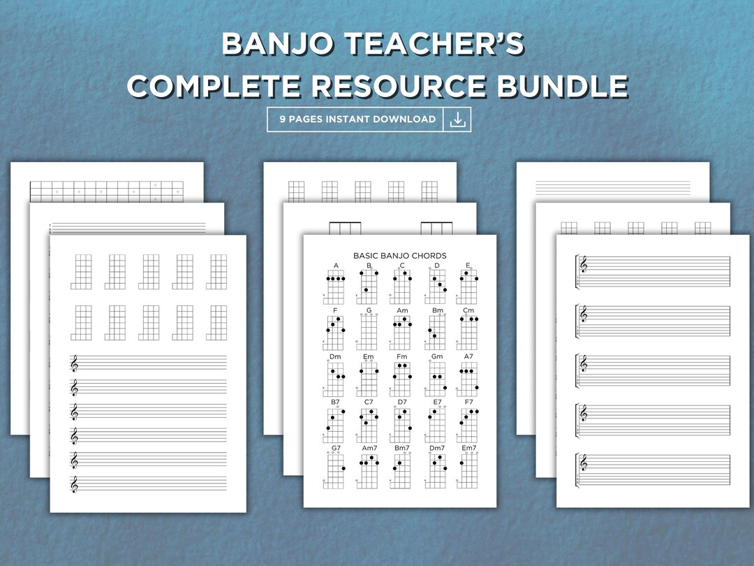 Printable Banjo Teacher & Player Toolkit | A4 and US Letter Sizes ...