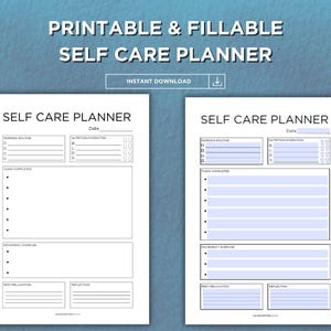 Self Care Planner Printable | Editable PDF | A4, A5, US Letter & Half Letter | Wellness Journal and Mental Health Tracker | Downloadable PDF