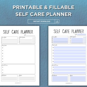 Self Care Planner Printable | Editable PDF | A4, A5, US Letter & Half Letter | Wellness Journal and Mental Health Tracker | Selfcare PDF |