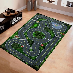 Wegspeelkleed voor kinderen, autotapijt, wegtapijt, verkeerstapijt, stadsplattegrond, educatieve verkeerstapijtmat, zachte autobaan speelmat voor peuters, cadeau