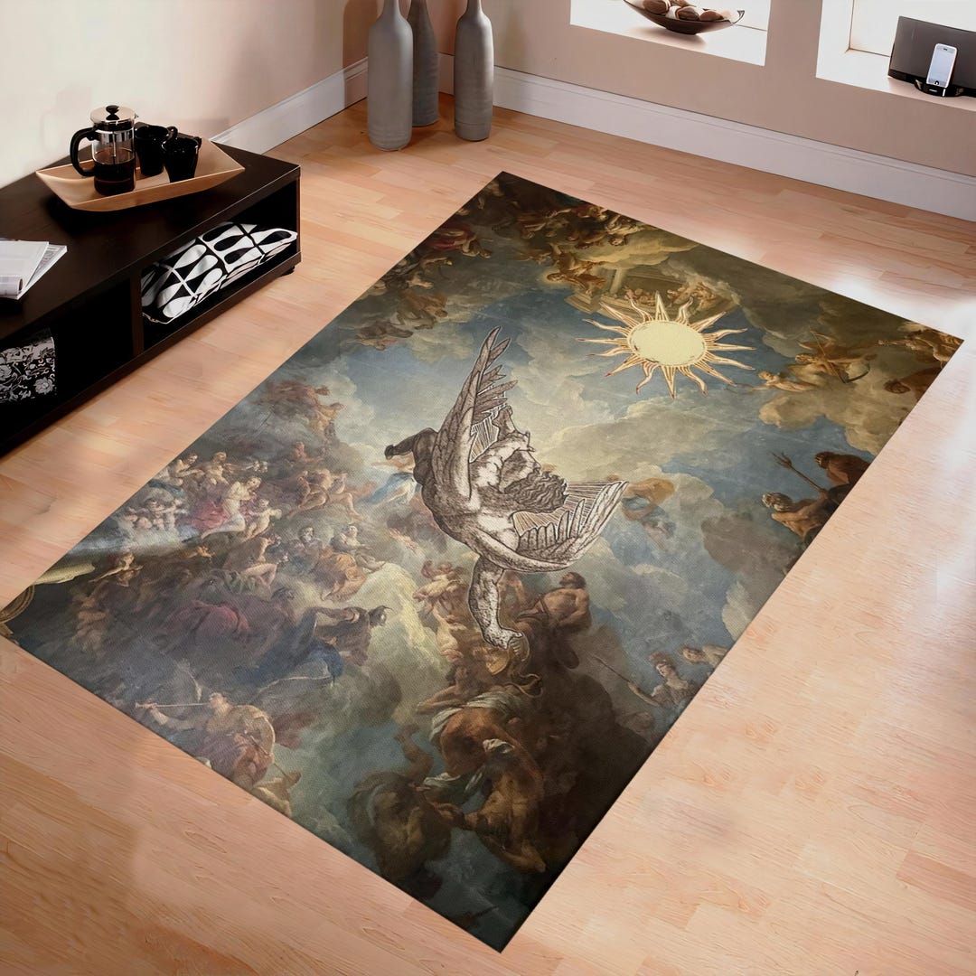 Falling Icarus Rug, Renaissance Mythology Art Carpet, Classical ...