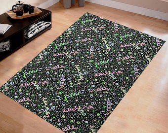 Neon Arcade Rug: 90&#39;s Rave Party Carpet