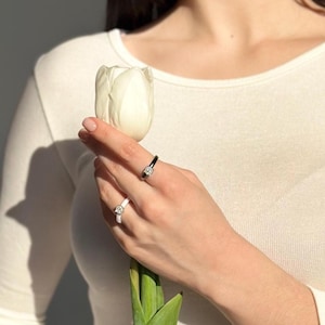 White ceramic ring with zircons, Ceramic engagement ring, Elegant promise ring, Ceramic wedding ring, Ceramic stacking ring, White band