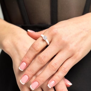 White Ceramic Ring, Elegant Stacking Band with Zircon, Ceramic Wedding or Engagement Ring, Romantic Promise Ring, Ceramic Jewelry for Her