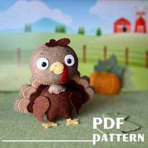 Turkey pattern made of felt with your own hands/ Turkey decoration — for Thanksgiving, garlands