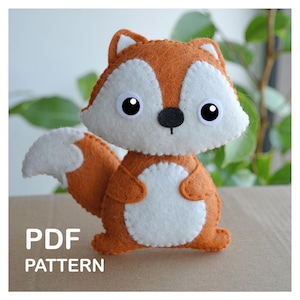 Fox felt pattern/ Woodlands animals PDF pattern/ Fox Pdf pattern SVG