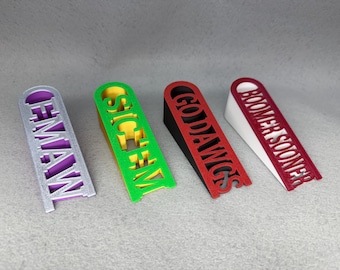Custom Multicolor Door Stop - Personalized Text - Name - University - College - Homeware