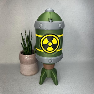 Mini Nuke Container with Flip Up Lid | 11" | Post‑Apocalyptic Prop | Collectible Display, Gamer Gift, Shelf Decor