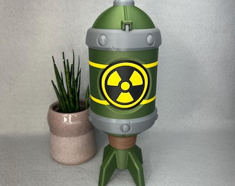 Mini Nuke Container with Flip Up Lid | 11" | Post‑Apocalyptic Prop | Collectible Display, Gamer Gift, Shelf Decor
