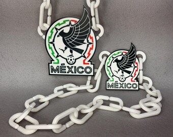 Mexico Soccer Hype Chain - El Tri National Team Crest for 2026 World Cup - 6" & 4.5" Emblem Options with 35" Chain