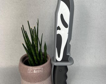 Ghostface Knife Prop | 10" | Scream Costume Accessory | Horror Movie Replica | Fake Knife | Halloween Cosplay Weapon | Slasher Prop Toy