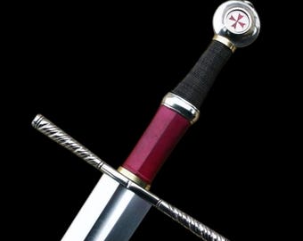 Hand-Forged Medieval Knight Longsword: High Carbon Steel Replica