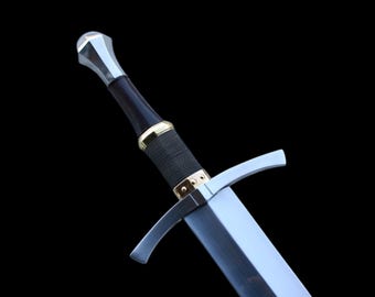 Hand-Forged Medieval Longsword Replica: High Carbon Steel with Scabbard