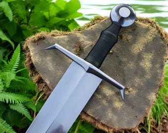 Hand-Forged Medieval Crusader Sword: High Carbon Steel Templar Replica