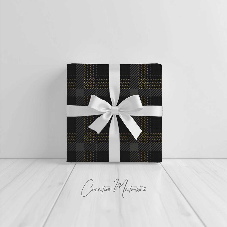 Greiving Paper Black Gold Glitter Plaid Digital Paper | Grieving Seamless Patterns ...