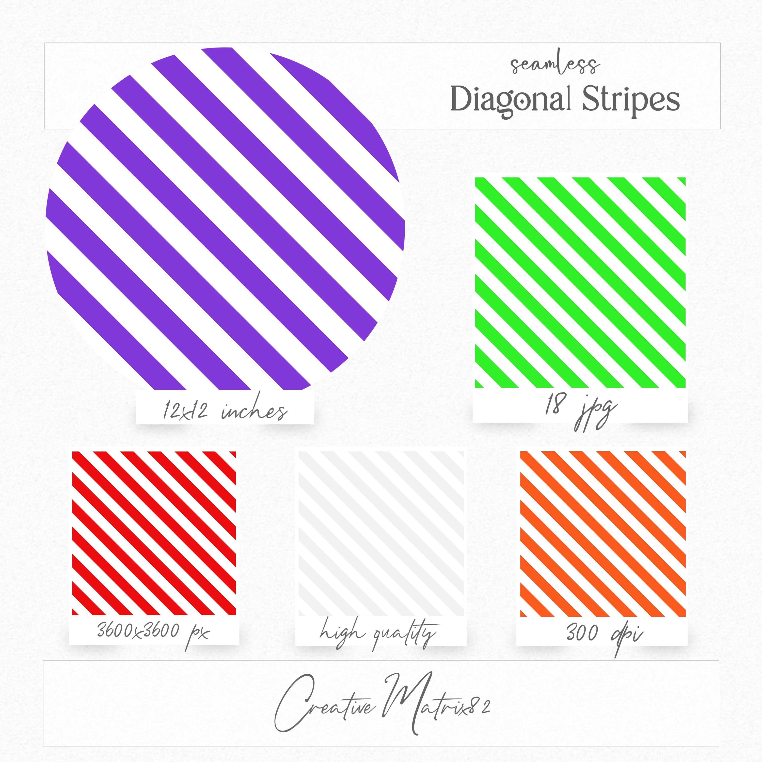 Diagonal Stripes Digital Paper | Striped Seamless Patterns | Stripe ...