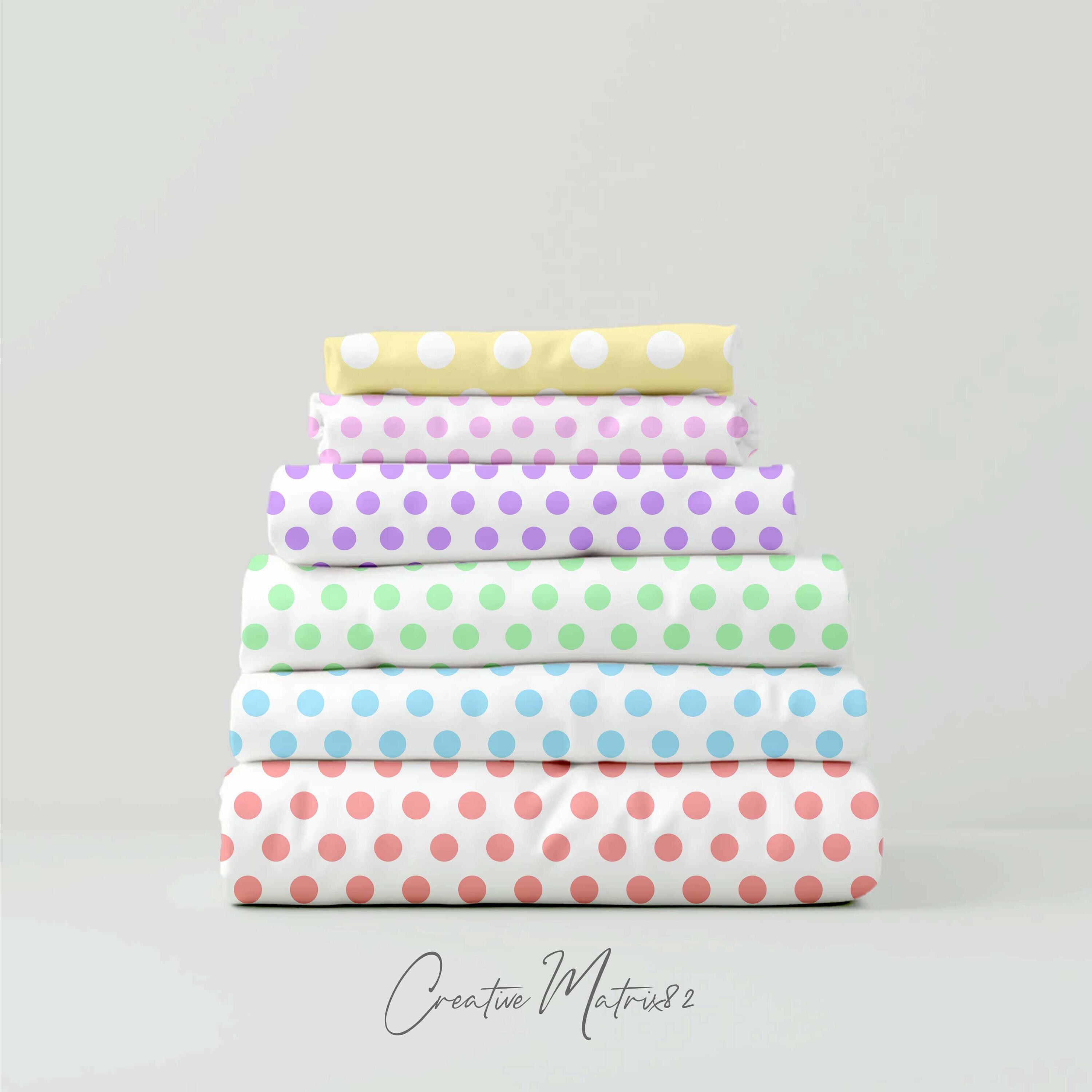Pastel Polka Dots Digital Paper, Dotted Seamless Patterns, Soft Rainbow ...
