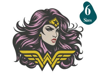 Superhero Inspired Machine Embroidery Design Files ,6 Sizes  ,Instant Download