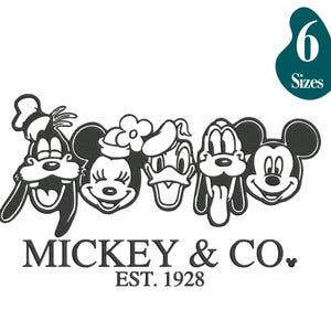Mickey and Co embroidery, Mickey and Friends embroidery, Mickey Cartoons embroidery, Mickey Family embroidery, 6 Sizes, Cartoons Embroidery