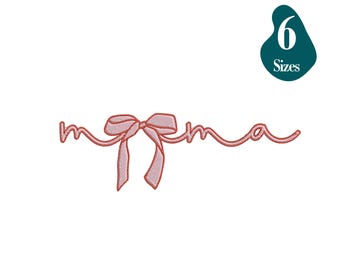 Motif de broderie maman noeud, cadeau de fête des mères, 6 tailles (téléchargement instantané)