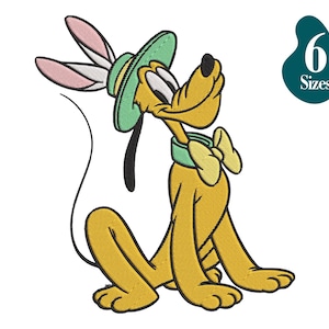Pluto Easter Machine Embroidery Design,6 sizes ,Instant Download