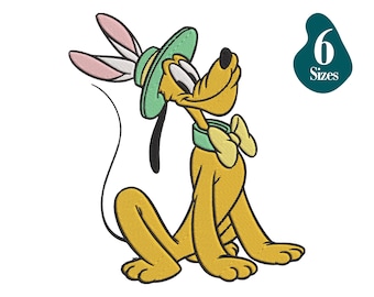 Pluto Easter Machine Embroidery Design,6 sizes ,Instant Download
