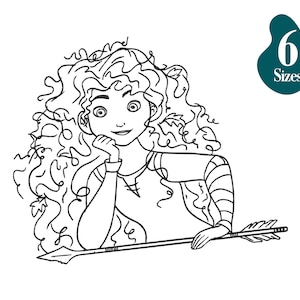 Princess Merida from Brave Machine Embroidery Design,6 Sizes ,Instant Download