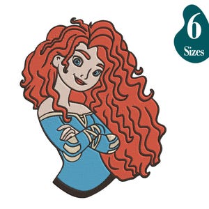 Princess  Merida Embroidery designs,6 Sizes, Instant Download