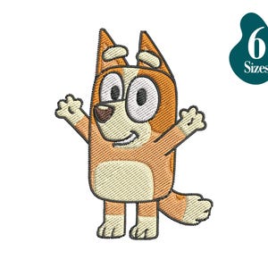 Bingo Embroidery Design, ricamo a macchina digitale Bluey Sister, download immediato, 6 misure