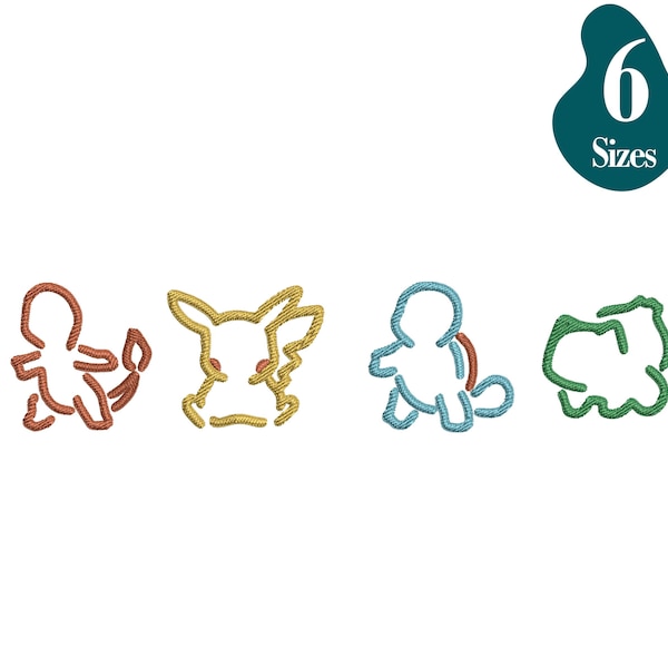 Pikachu Friends Embroidery Design, Pokemon Manga (Digital Download)