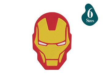 Diseño de bordado de Iron Man: Máscara de superhéroe (Descarga digital)