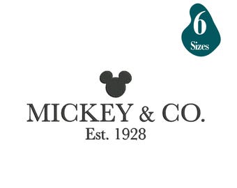 Mickey & Co Embroidery File: 6 Sizes,  Pes, Dst Formats (Digital Download)