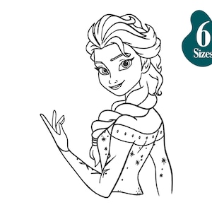 Elsa Frozen ricamo a macchina - 6 misure, download immediato