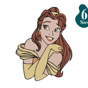 Princess Belle Embroidery Design: Beauty and the Beast (6 Sizes) (Digital Download)