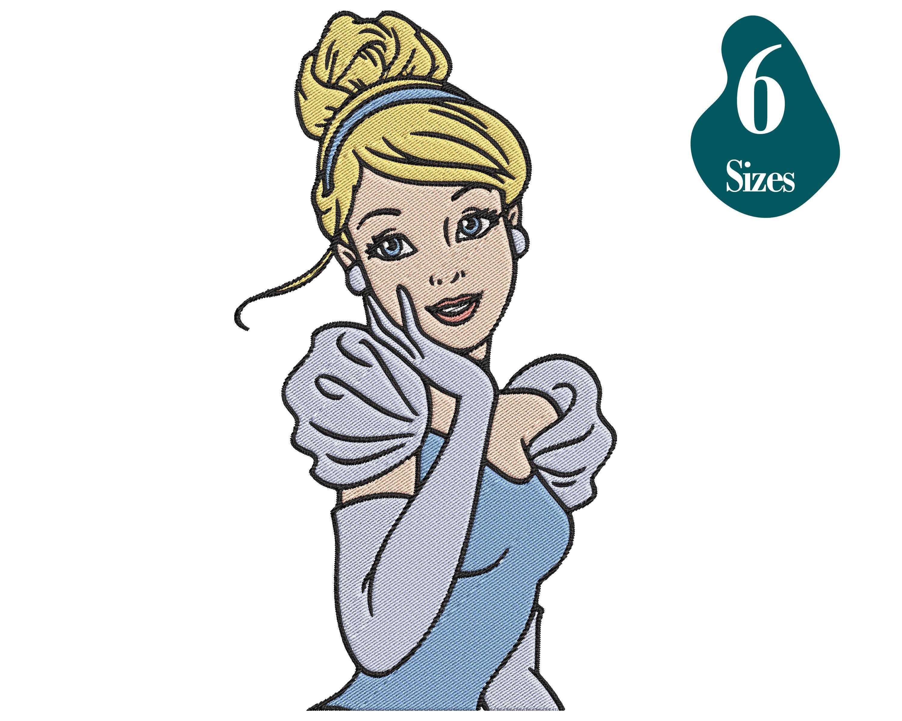 Cinderella Machine Embroidery Design, Princess Embroidery Designs, Princess Cinderella Embroidery Design, 6 Sizes Machine Embroidery Designs