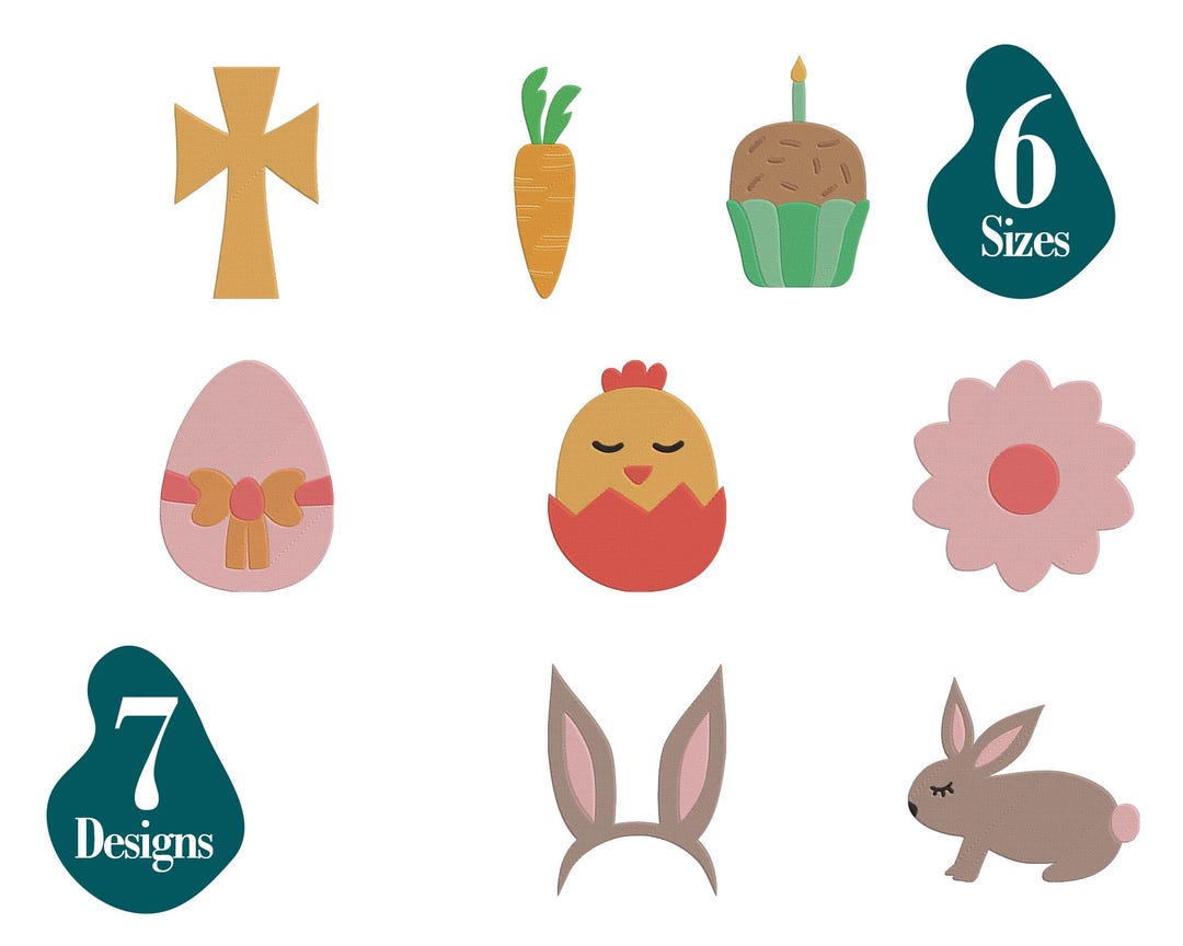 Easter Machine Embroidery Design Bundle: Mini Easter Designs, 6 Sizes ...