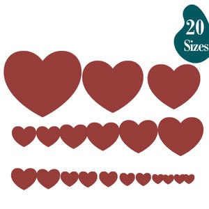 Small and large Heart Embroidery Design -20 Sizes -Valentine Day Embroidery Design-Machine Embroidery Design, Instant Download