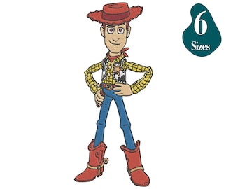 Wzór haftu szeryfa Woody'ego: 6 rozmiarów (do natychmiastowego pobrania)