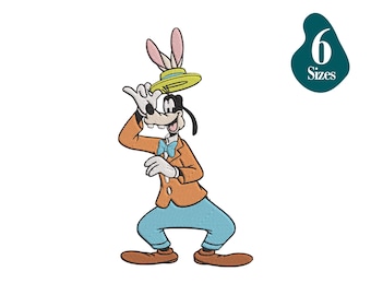 Goofy Easter Machine embroidery, Instant Download, 6 sizes