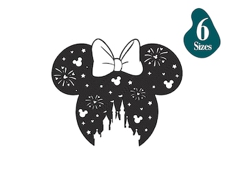 Minnie Castle Head Embroidery Design: 6 Sizes (Instant Download)